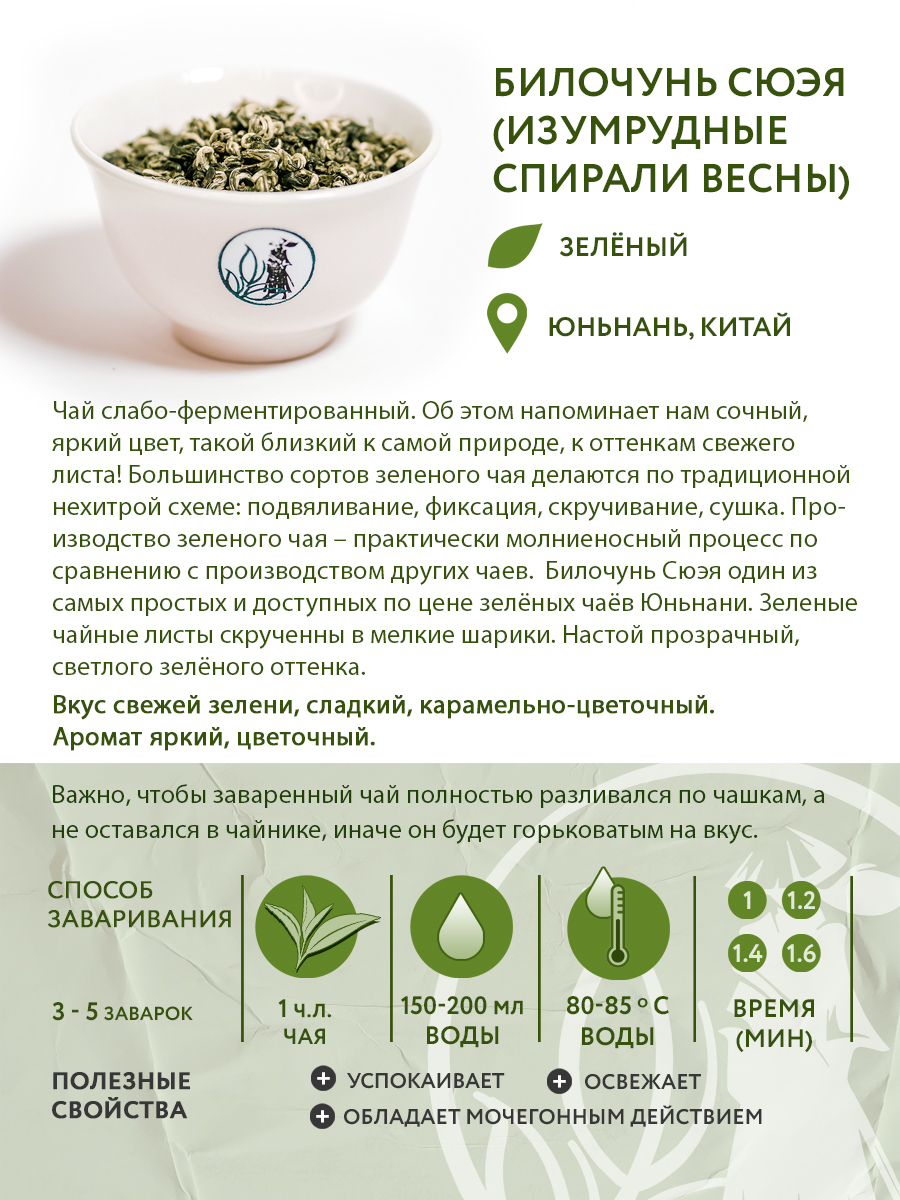 Набор китайского чая "ДУХ ЧАЯ": зелёный, 4 вида